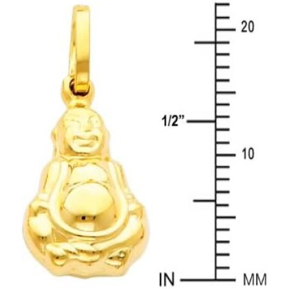 14k Yellow Gold Buddha Charm Pendant