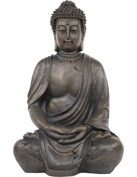 Alpine Corporation 15" Tall Indoor/Outdoor Meditating Buddha Statuary Décor