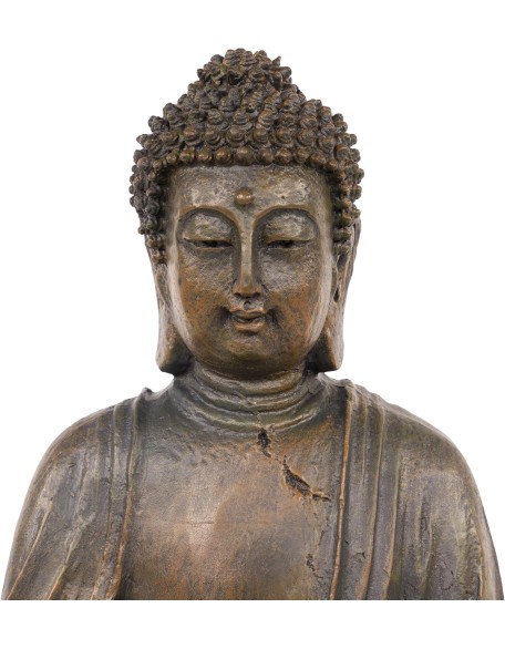 Alpine Corporation 15" Tall Indoor/Outdoor Meditating Buddha Statuary Décor