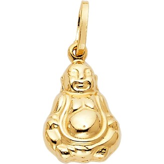 14k Yellow Gold Buddha Charm Pendant