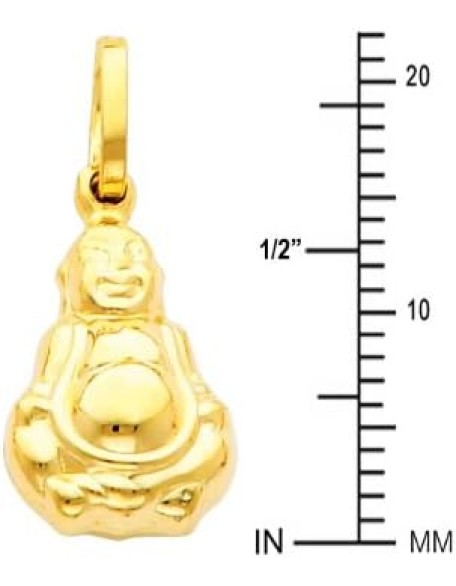 14k Yellow Gold Buddha Charm Pendant