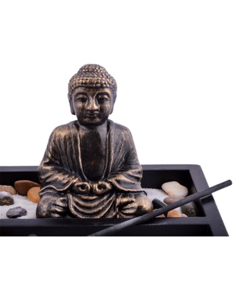 Feng Shui Garden Sand Buddha Rake Tealight Incense Holder W Red String Bracelet SKU:L1008