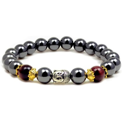 Buddha Chakra Hematite Beaded Bracelet