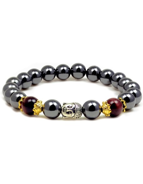 Buddha Chakra Hematite Beaded Bracelet