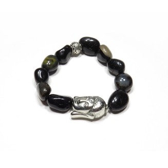 Black Agate Buddha Bracelet