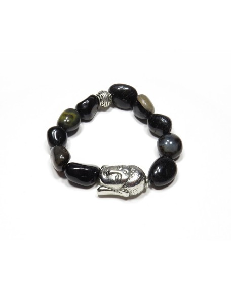 Black Agate Buddha Bracelet