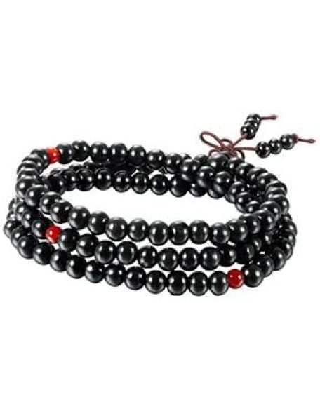 3 PCS 6mm Sandal Wood Beads Buddhist Bracelet Buddha Mala Religious Prayer Red Black Color