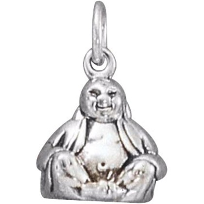 Sterling Silver Mens Unisex 1.5mm Box Chain Small Buddha Pendant Necklace