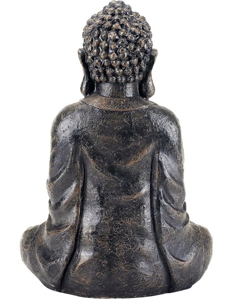 MyGift 11.5-Inch Sitting Buddha Statue, Premium Gray Resin Meditation Zen Buddha Home Decor, Decorative Yoga, Garden, Alter, Prayer Spiritual Living Figurine