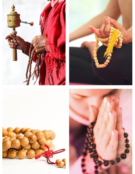 Mandala Crafts Bodhi Seed Beads Mala Beads 108 Buddhist Prayer Beads – Japa Bodhi Seeds Meditation Beads Tibetan Rosary Bodhi Mala Necklace for Men Women Yoga Meditation