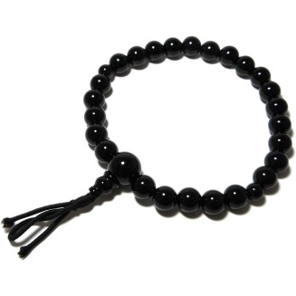 Black Onyx Japanese Juzu Bracelet Rosary Prayer beads Handmade in Kyoto UDA54