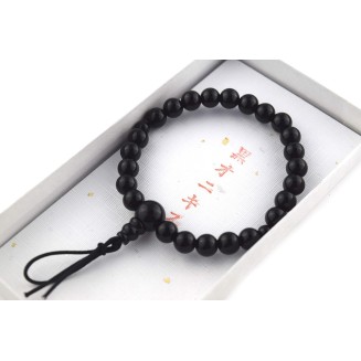 Black Onyx Japanese Juzu Bracelet Rosary Prayer beads Handmade in Kyoto UDA54