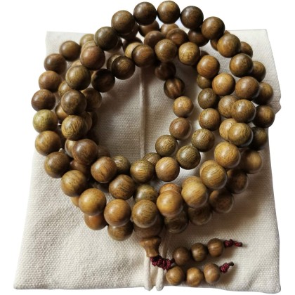 8mm Natural Fragrant Green Sandalwood 108 Mala Meditation Beads - Tibetan Buddhism Prayer Beads