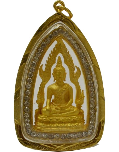 Thai Jewelry Amulet Thailand Buddha Amulet Necklace Phra Puddha Chinnaraj Buddhist Pendant Rich Happy Life