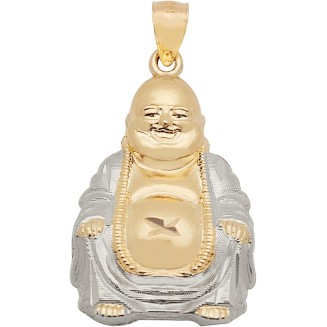 10K Yellow Gold Buddha Pendant Laughing Buddha Charm