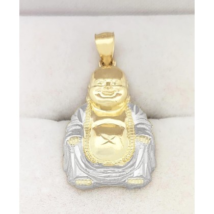 10K Yellow Gold Buddha Pendant Laughing Buddha Charm