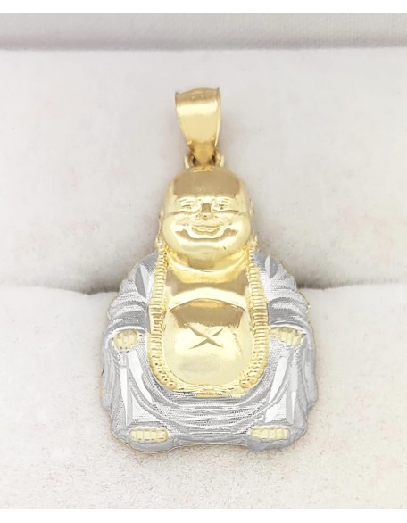 10K Yellow Gold Buddha Pendant Laughing Buddha Charm