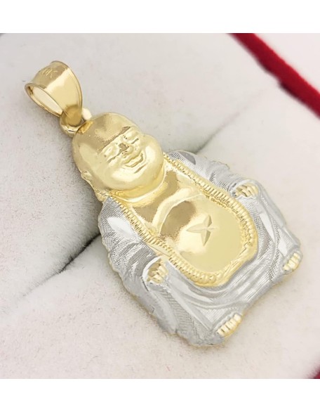 10K Yellow Gold Buddha Pendant Laughing Buddha Charm