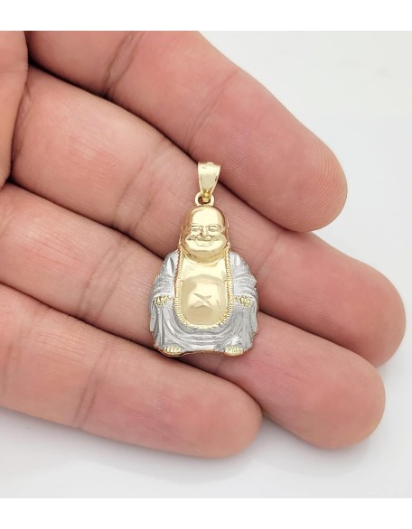 10K Yellow Gold Buddha Pendant Laughing Buddha Charm