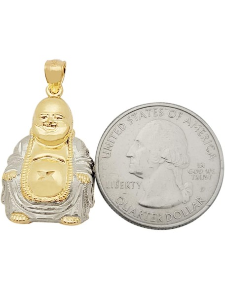 10K Yellow Gold Buddha Pendant Laughing Buddha Charm