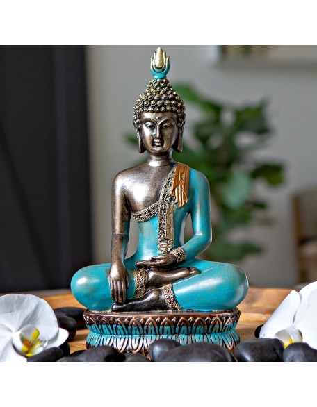 Buddha Statues for Home. 12.5" Buddha Statue (The Moment of Enlightenment). Collectibles and Figurines, Meditation Decor, Spiritual Living Room Decor, Yoga Zen Decor, Hindu and East Asian Décor