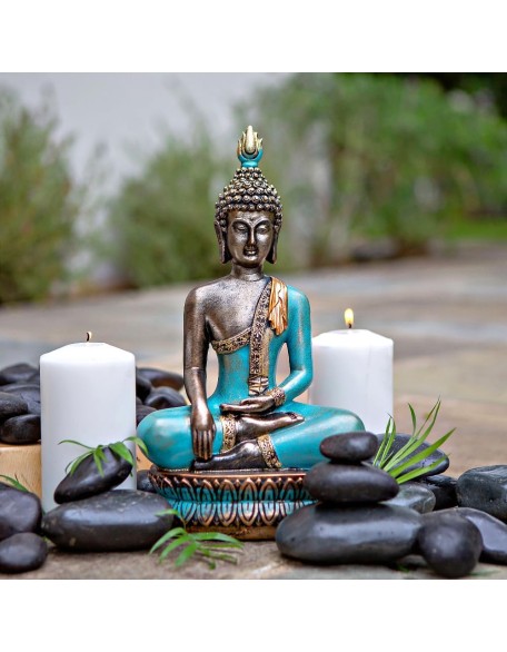 Buddha Statues for Home. 12.5" Buddha Statue (The Moment of Enlightenment). Collectibles and Figurines, Meditation Decor, Spiritual Living Room Decor, Yoga Zen Decor, Hindu and East Asian Décor