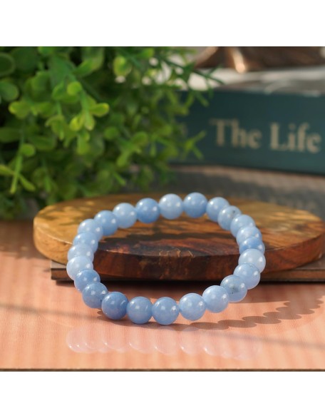 Soothing Bracelet - Natural Aquamarine bracelet - Bring Positive Energy - Peace - Youthfulness Bracelet - Crystal Stone Bracelet for Everlasting Joy