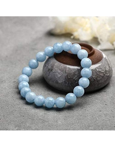 Soothing Bracelet - Natural Aquamarine bracelet - Bring Positive Energy - Peace - Youthfulness Bracelet - Crystal Stone Bracelet for Everlasting Joy