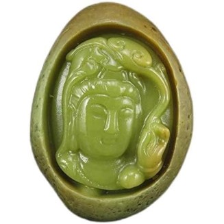 1X Hand Carved Buddha Avatar Fluorite Pendant Necklace Random