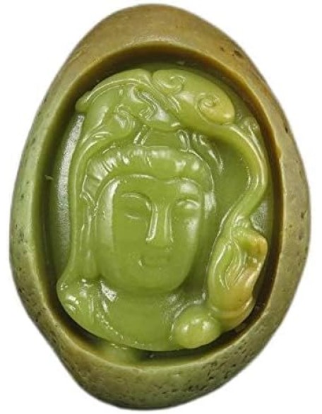 1X Hand Carved Buddha Avatar Fluorite Pendant Necklace Random