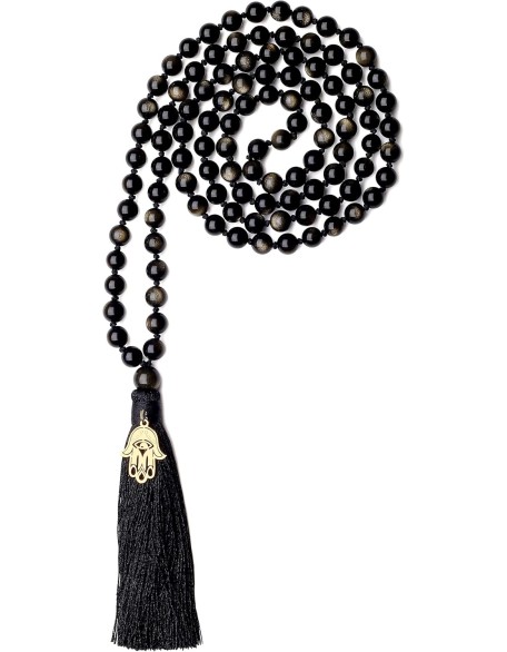 Hand Knotted Tassel 108 Beads Stone Mala Necklace