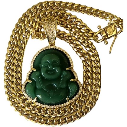 Smiling Laughing Buddha Jade Pendant Necklace Chain Genuine Certified Grade A Jadeite Jade Hand Crafted, Jade Neckalce, 14k Gold Filled Buddha necklace, Jade Medallion