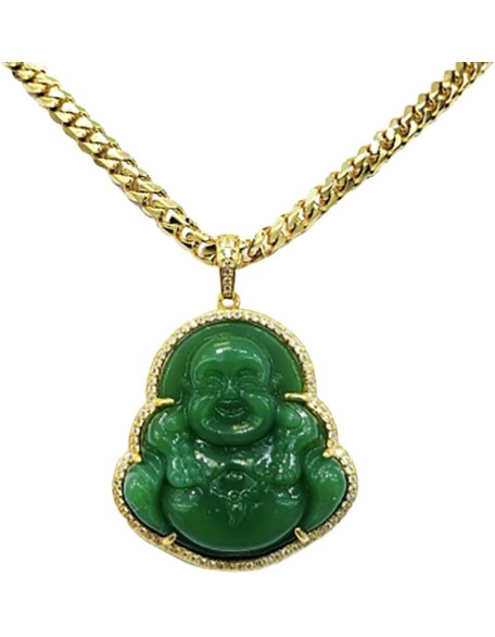 Smiling Laughing Buddha Jade Pendant Necklace Chain Genuine Certified Grade A Jadeite Jade Hand Crafted, Jade Neckalce, 14k Gold Filled Buddha necklace, Jade Medallion