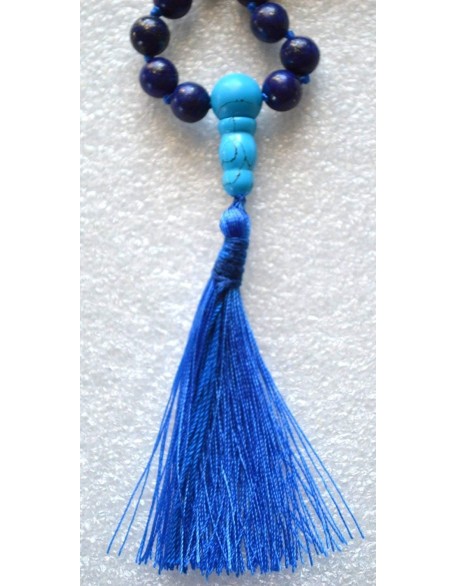 Hand Knotted Lapis Lazuli Mala Necklace - 6mm Bead Size - Birthstone Sagittarius Sun Sign - Astrological Sign Pisces - Third Eye Chakra