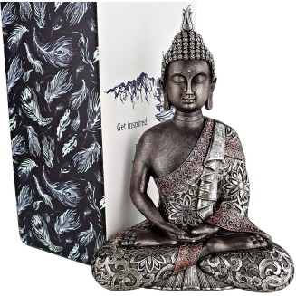 Buddha Statues for Home. 10.3" Buddha Statue (The Final Meditation). Collectibles and Figurines, Meditation Decor, Spiritual Living Room Decor, Yoga Zen Decor, Hindu and East Asian Décor