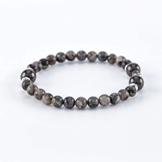 Serenity Sterling Silver Mala Beads Bracelet – Black Labradorite for Wisdom – Handmade in North Carolina