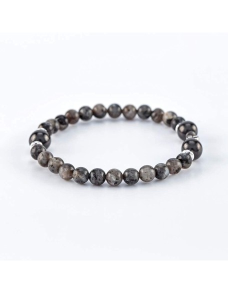 Serenity Sterling Silver Mala Beads Bracelet – Black Labradorite for Wisdom – Handmade in North Carolina