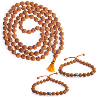 Rudraksha Mala | 5face Genuine Himalayan Rudraksha bracelet | Rudraksha Bead| Beaded Bracelets for Men | Pendant Necklace with Bead Bracelets