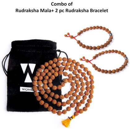 Rudraksha Mala | 5face Genuine Himalayan Rudraksha bracelet | Rudraksha Bead| Beaded Bracelets for Men | Pendant Necklace with Bead Bracelets