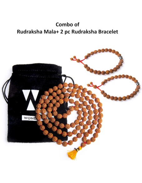 Rudraksha Mala | 5face Genuine Himalayan Rudraksha bracelet | Rudraksha Bead| Beaded Bracelets for Men | Pendant Necklace with Bead Bracelets