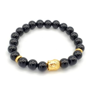 Genuine Black Agate for Prosperity and Protection Buddha Healing beaded bracelet