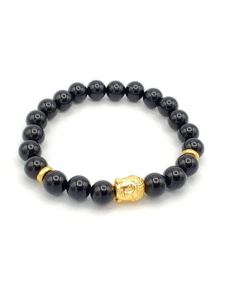 Genuine Black Agate for Prosperity and Protection Buddha Healing beaded bracelet