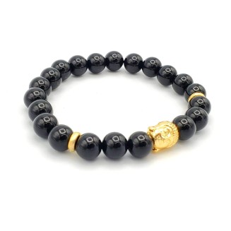 Genuine Black Agate for Prosperity and Protection Buddha Healing beaded bracelet