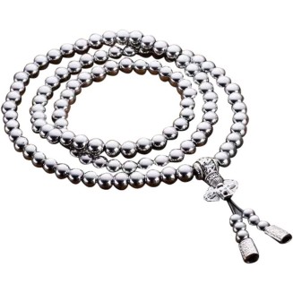 Beads Necklace for Men Cross Necklace Stainless Steel Necklace Chain Waist Chain 108 Buddha Beads Necklace