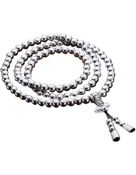 Beads Necklace for Men Cross Necklace Stainless Steel Necklace Chain Waist Chain 108 Buddha Beads Necklace