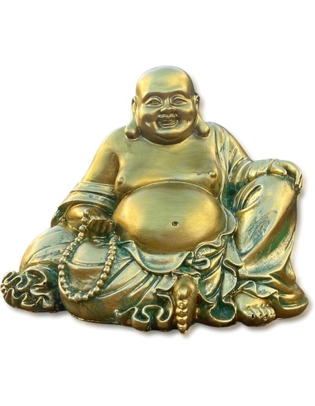 Laughing Buddha Statue for Good Luck – Buddha Statue for Home – Buddha Décor for Living Room - Feng Shui Décor Buda - Buddha Statues for Home Decor – Large Gold Budda for Wealth