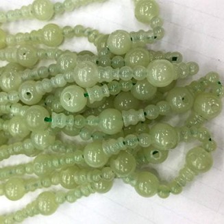 1 Strands Natural Green New Jade Pagoda Tee Three Links Buddha Head Tibet Guru BaHIGHel Big Hole Beads Size: 10mm+6x8mm(10 Sets/lot) 04206 Code-HIGH-22913