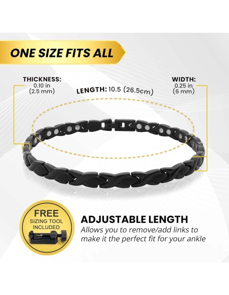 Ultra Strength Magnetic Anklet for Women - Magnetic Anklets - Titanium Ankle Bracelets for Women