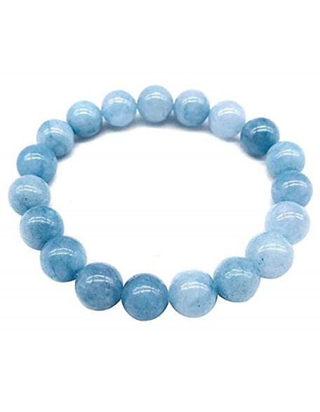 Soothing Bracelet - Natual Aquamarine bracelet - Bring Positive Energy - Peace - Youthfullness Bracelet - Stone Bracelet for Everlasting Joy