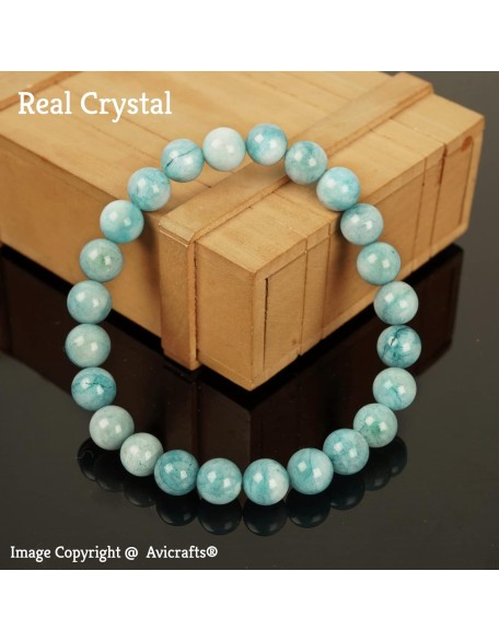 Soothing Bracelet - Natual Aquamarine bracelet - Bring Positive Energy - Peace - Youthfullness Bracelet - Stone Bracelet for Everlasting Joy